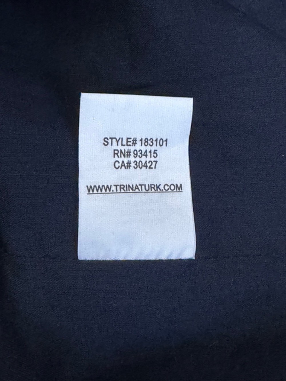 Trina Turk Off-Shoulder Navy Smocked Top with Multicolor Stitching - Picture 8 of 9
